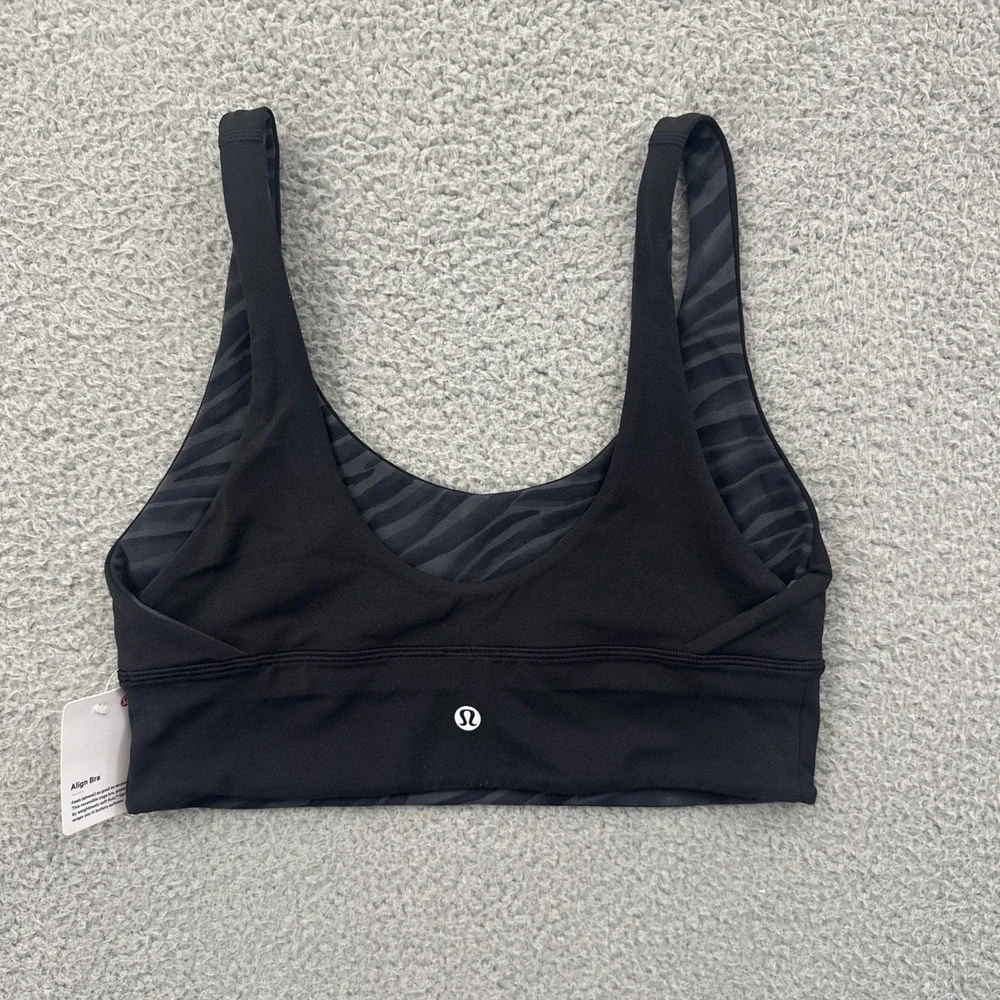 NWT Lululemon Align Reversible Sport Bra Black Le Tigre Camo Athletic Women's 8